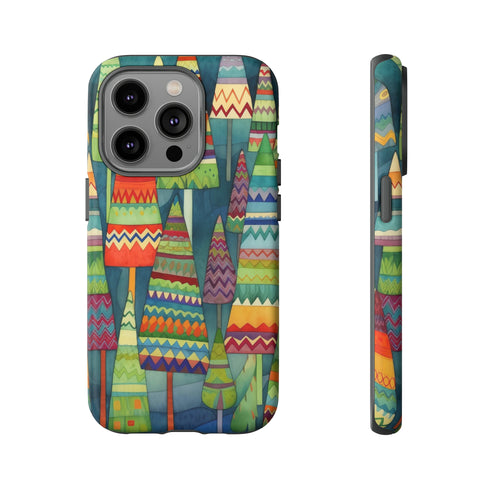 Knitted Christmas Trees - Impact Resistant Phone Case iPhone 14 Pro Matte